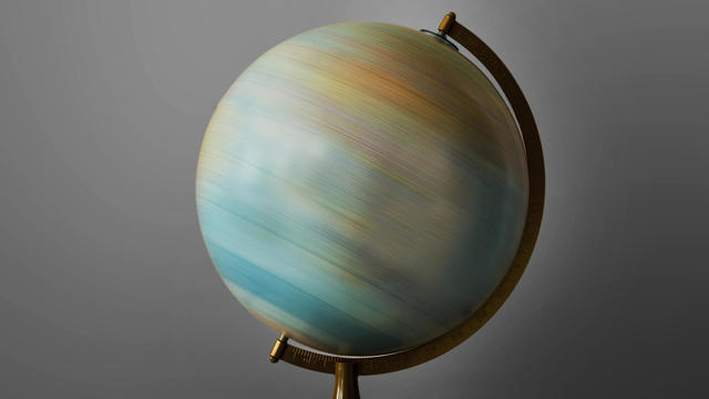 Turning globe. 